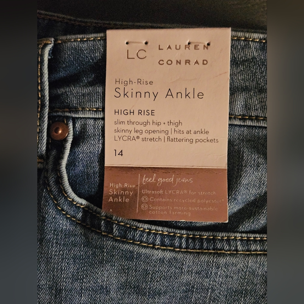Lauren Conrad High Rise Skinny Ankle Sz 14 Jeans